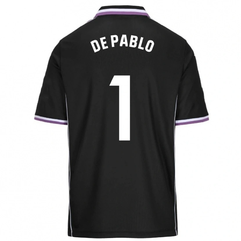 Danxen Bambino Maglia Álvaro De Pablo #1 Viola Nero Kit Gara Away 2025/26 Maglietta