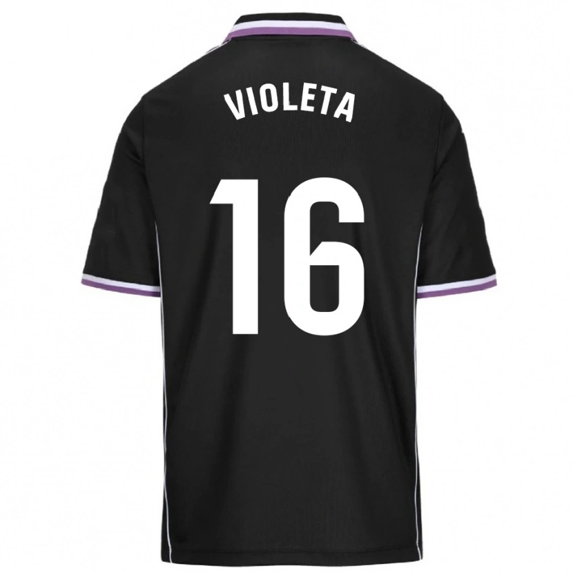 Danxen Bambino Maglia Violeta Antón Guerrero #16 Viola Nero Kit Gara Away 2025/26 Maglietta