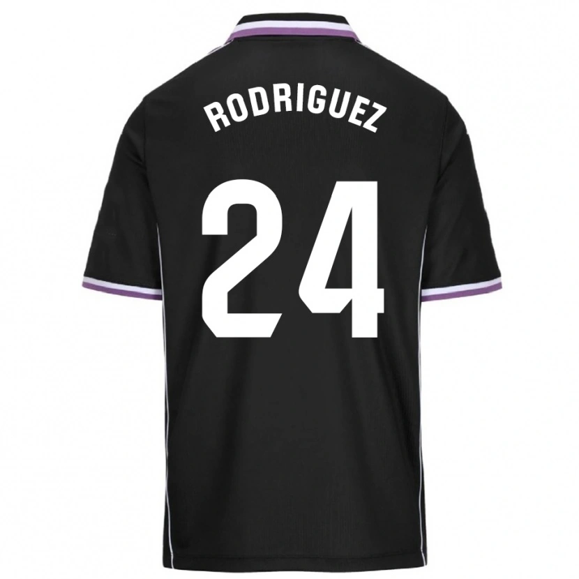 Danxen Bambino Maglia Yago Rodríguez #24 Viola Nero Kit Gara Away 2025/26 Maglietta