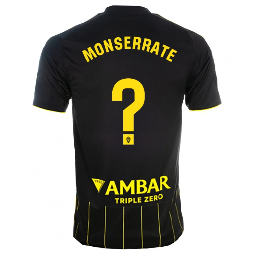 Danxen Bambino Maglia Jano Monserrate #0 Nero Giallo Kit Gara Away 2025/26 Maglietta