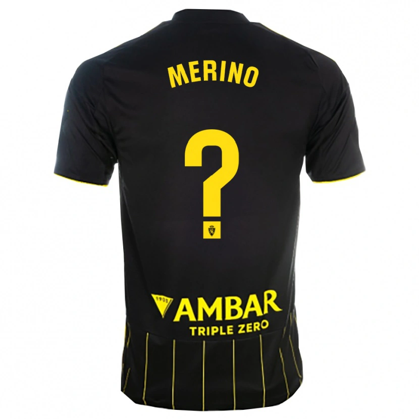 Danxen Bambino Maglia Sabin Merino #0 Nero Giallo Kit Gara Away 2025/26 Maglietta