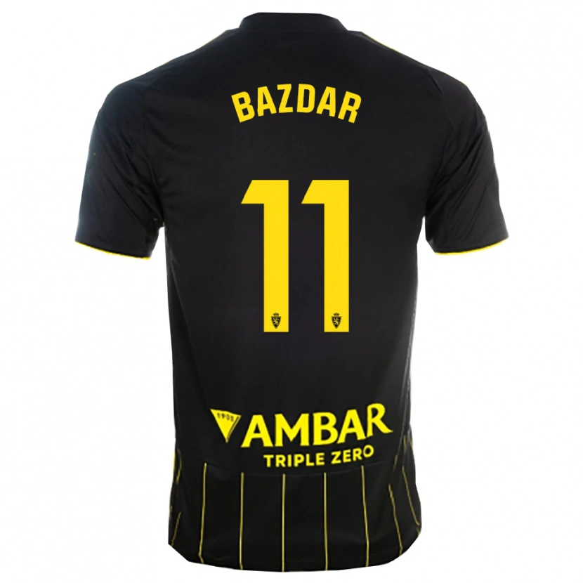 Danxen Bambino Maglia Samed Bazdar #11 Nero Giallo Kit Gara Away 2025/26 Maglietta
