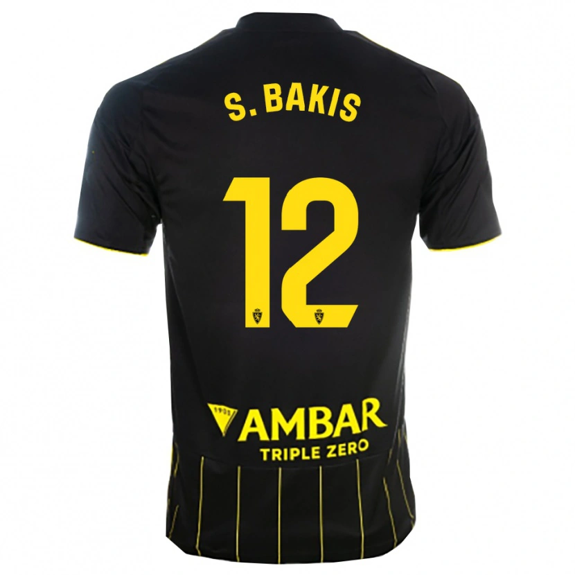 Danxen Bambino Maglia Sinan Bakış #12 Nero Giallo Kit Gara Away 2025/26 Maglietta