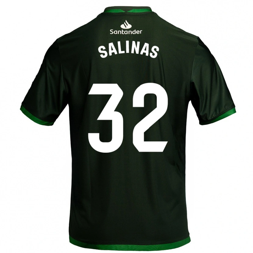 Danxen Bambino Maglia Jorge Salinas #32 Verde Scuro Kit Gara Away 2025/26 Maglietta