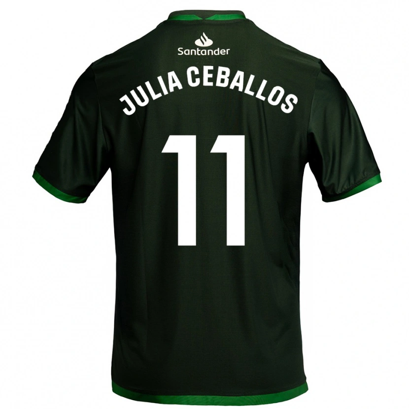 Danxen Bambino Maglia Julia Ceballos Carrancio #11 Verde Scuro Kit Gara Away 2025/26 Maglietta
