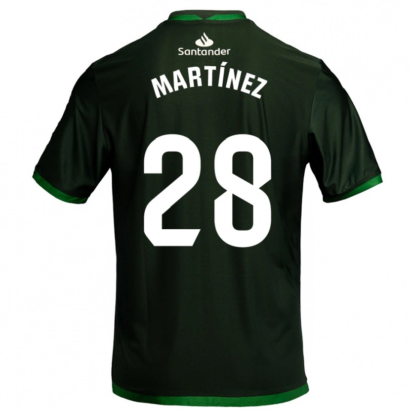 Danxen Bambino Maglia Sergio Martínez #28 Verde Scuro Kit Gara Away 2025/26 Maglietta