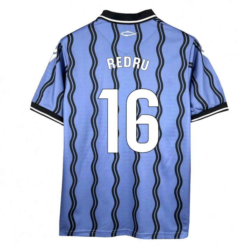 Danxen Bambino Maglia Carlos Redru #16 Blu Scuro Nero Kit Gara Away 2025/26 Maglietta