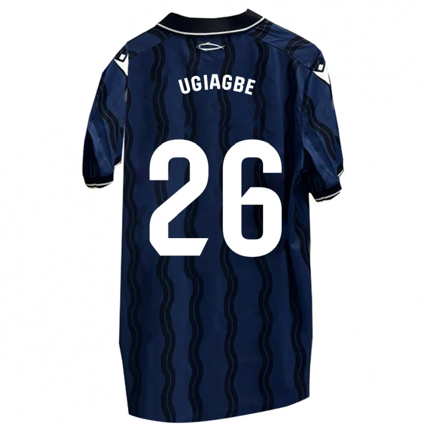 Danxen Bambino Maglia Efe Ugiagbe #26 Blu Scuro Nero Kit Gara Away 2025/26 Maglietta
