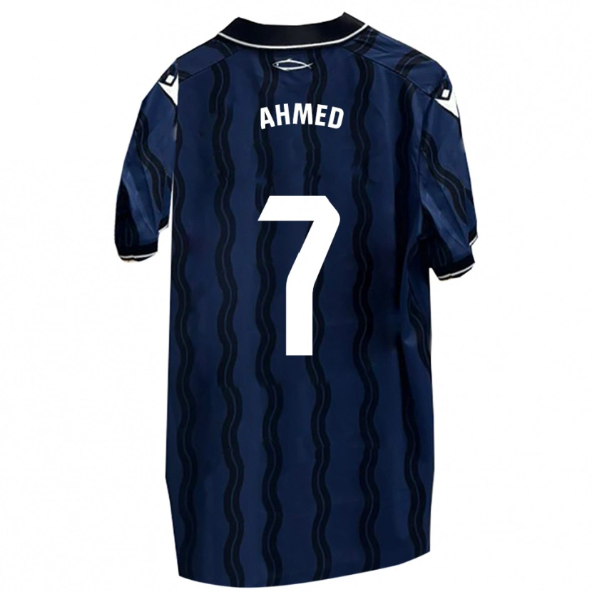 Danxen Bambino Maglia Aisar Ahmed #7 Blu Scuro Nero Kit Gara Away 2025/26 Maglietta