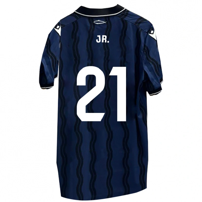 Danxen Bambino Maglia Douglas Jr. #21 Blu Scuro Nero Kit Gara Away 2025/26 Maglietta