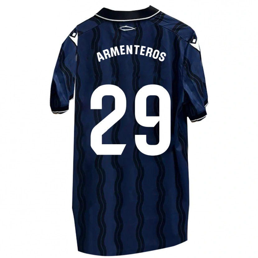 Danxen Bambino Maglia Víctor Armenteros #29 Blu Scuro Nero Kit Gara Away 2025/26 Maglietta