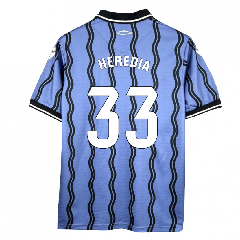 Danxen Bambino Maglia Juanpe Heredia #33 Blu Scuro Nero Kit Gara Away 2025/26 Maglietta