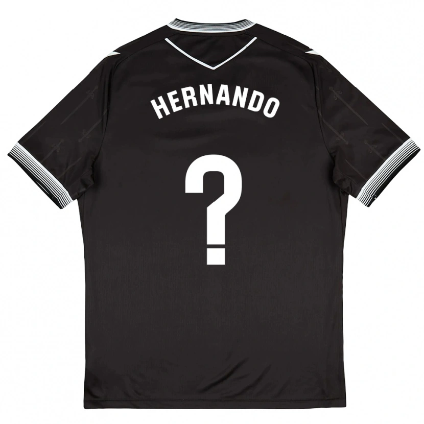 Danxen Bambino Maglia Marcos Hernando #0 Nero Bianco Kit Gara Away 2025/26 Maglietta