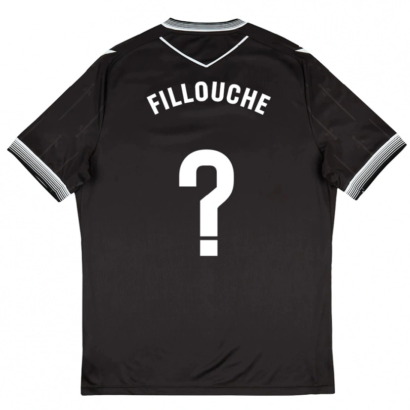 Danxen Bambino Maglia Salvador Fillouche #0 Nero Bianco Kit Gara Away 2025/26 Maglietta