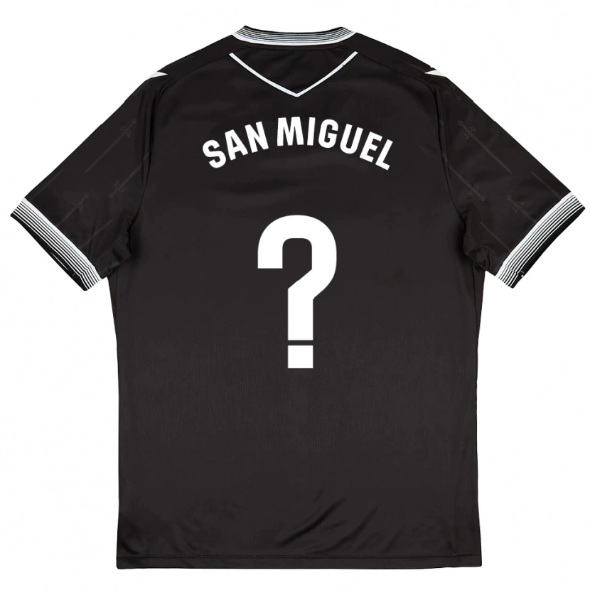 Danxen Bambino Maglia Darío San Miguel #0 Nero Bianco Kit Gara Away 2025/26 Maglietta