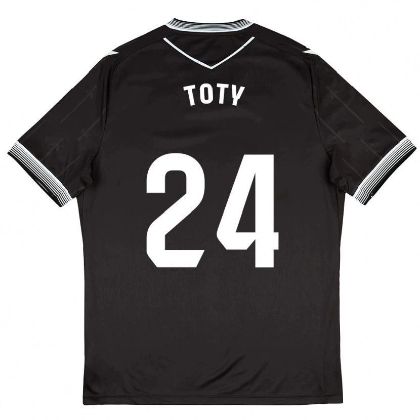 Danxen Bambino Maglia Lasme Toty #24 Nero Bianco Kit Gara Away 2025/26 Maglietta