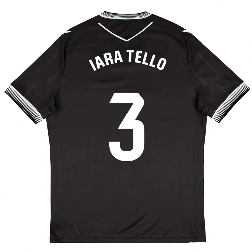 Danxen Bambino Maglia Iara Tello #3 Nero Bianco Kit Gara Away 2025/26 Maglietta