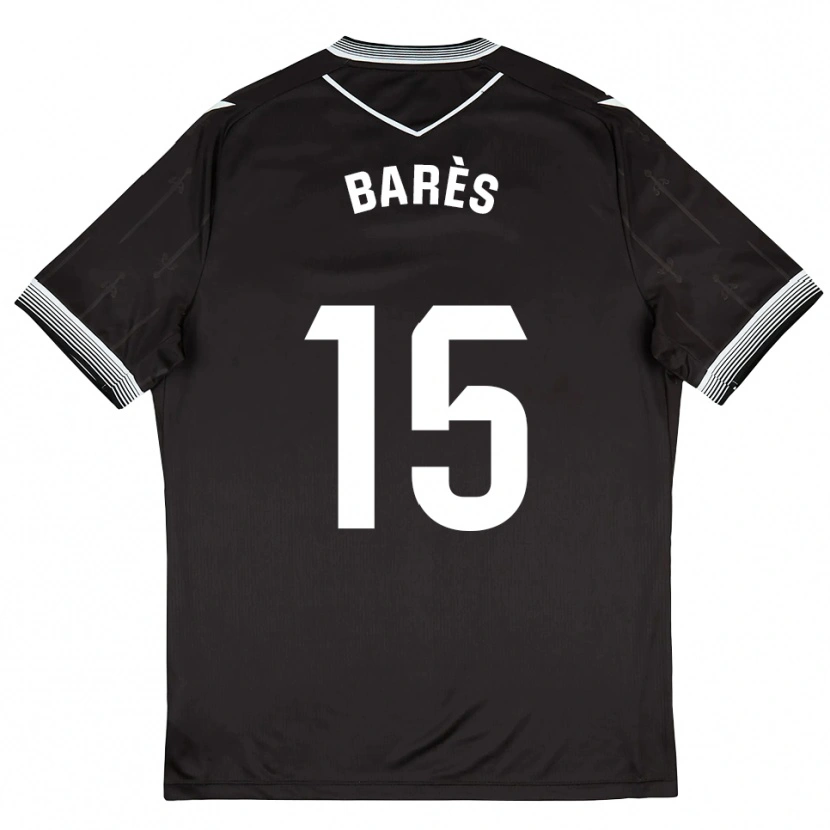 Danxen Bambino Maglia Gabriel Barès #15 Nero Bianco Kit Gara Away 2025/26 Maglietta