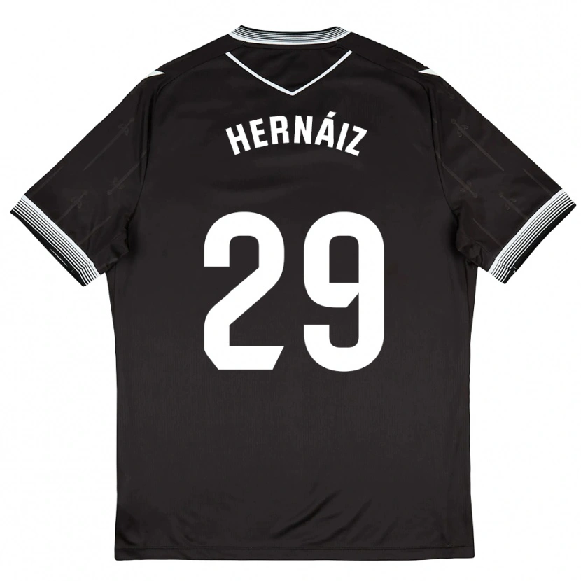 Danxen Bambino Maglia David Hernáiz #29 Nero Bianco Kit Gara Away 2025/26 Maglietta