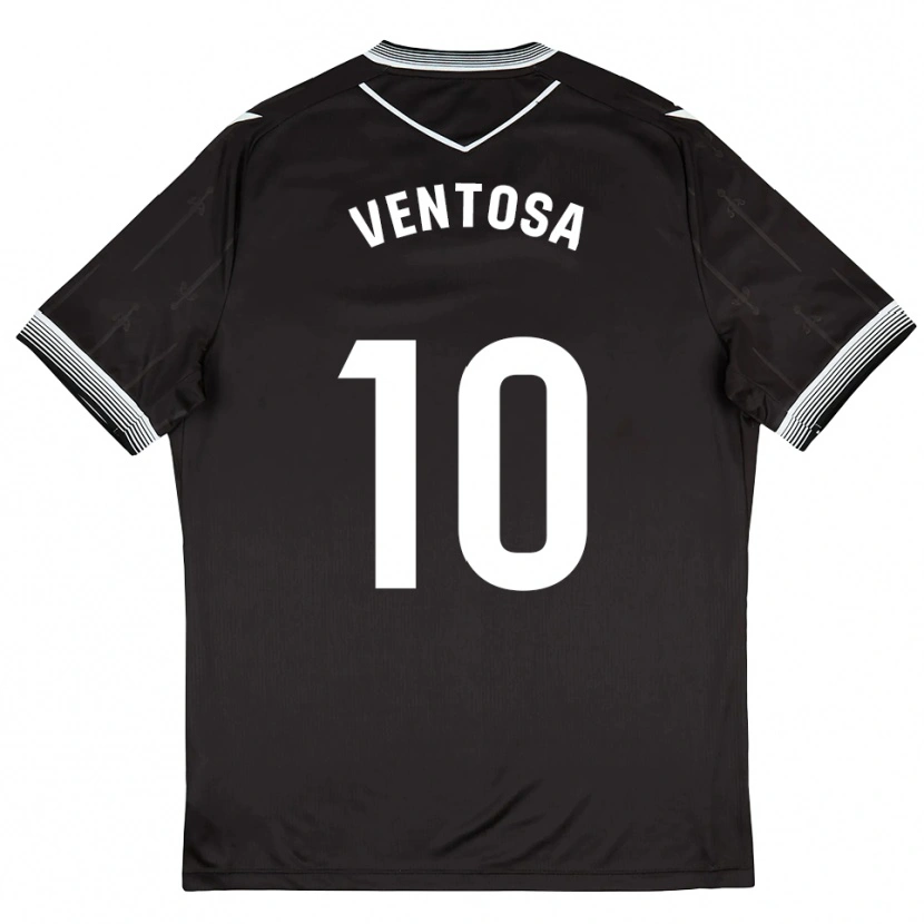 Danxen Bambino Maglia Ethan Ventosa #10 Nero Bianco Kit Gara Away 2025/26 Maglietta