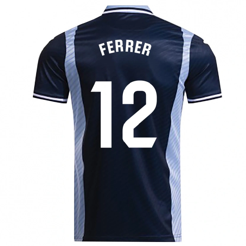 Danxen Bambino Maglia Dani Ferrer #12 Blu Scuro Azzurro Kit Gara Away 2025/26 Maglietta