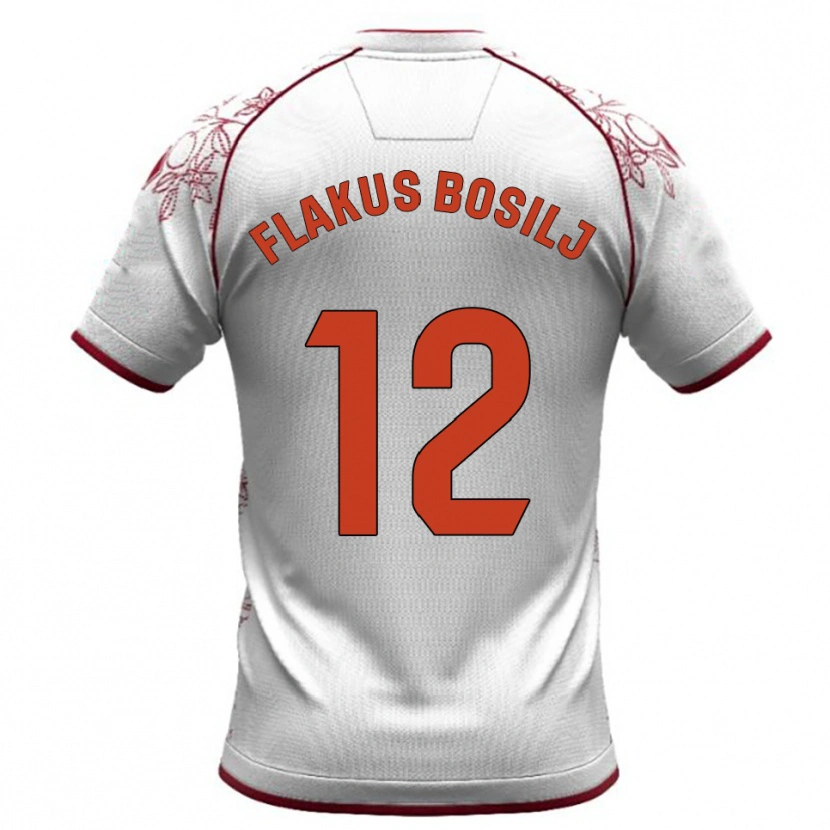 Danxen Bambino Maglia David Flakus Bosilj #12 Bianco Borgogna Kit Gara Away 2025/26 Maglietta