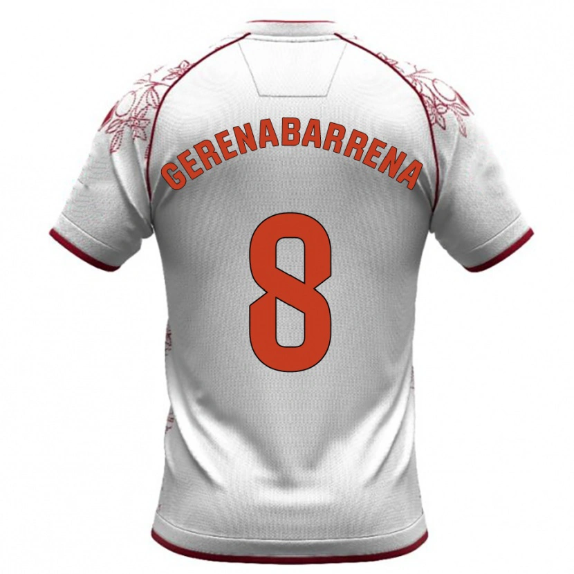 Danxen Bambino Maglia Beñat Gerenabarrena #8 Bianco Borgogna Kit Gara Away 2025/26 Maglietta