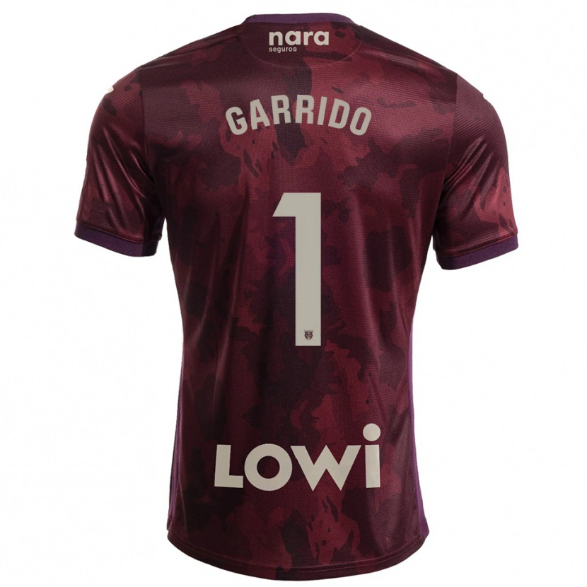 Danxen Bambino Maglia Javi Garrido #1 Borgogna Bianco Kit Gara Away 2025/26 Maglietta