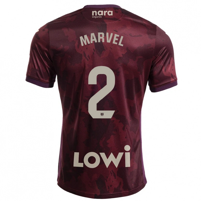 Danxen Bambino Maglia Marvel #2 Borgogna Bianco Kit Gara Away 2025/26 Maglietta