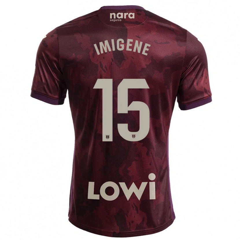 Danxen Bambino Maglia Said Imigene #15 Borgogna Bianco Kit Gara Away 2025/26 Maglietta
