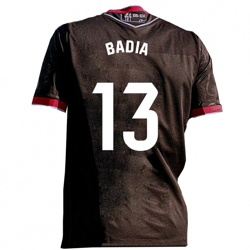 Danxen Bambino Maglia Edgar Badia #13 Nero Rosso Kit Gara Away 2025/26 Maglietta