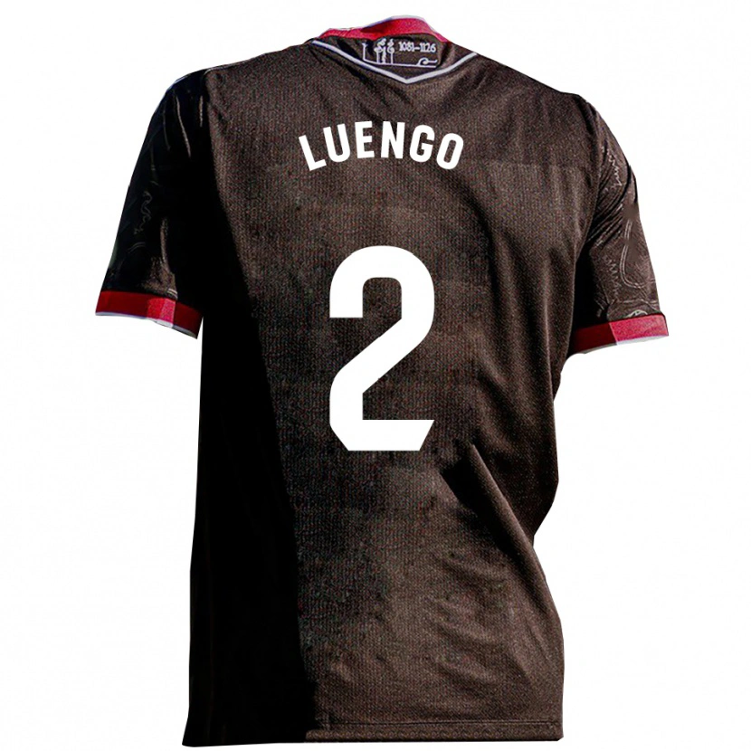 Danxen Bambino Maglia Carlos Luengo #2 Nero Rosso Kit Gara Away 2025/26 Maglietta