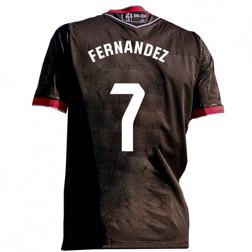 Danxen Bambino Maglia Diego Fernández #7 Nero Rosso Kit Gara Away 2025/26 Maglietta