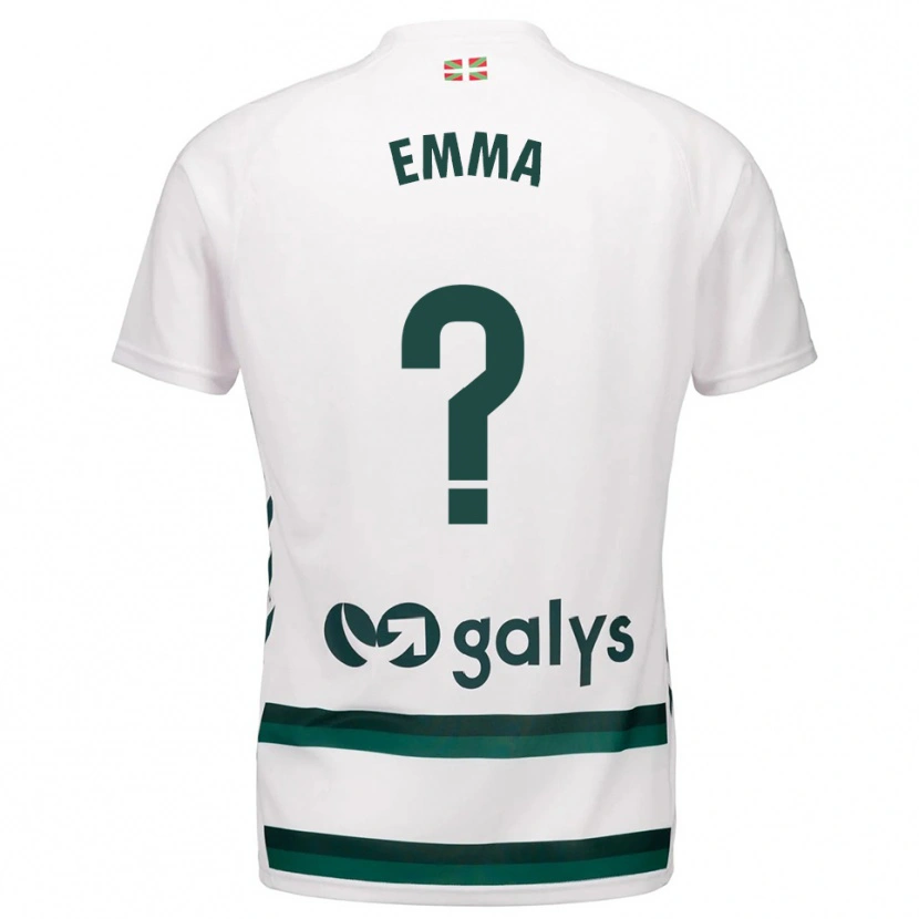 Danxen Bambino Maglia Emma Moreno Torres #0 Bianco Verde Kit Gara Away 2025/26 Maglietta