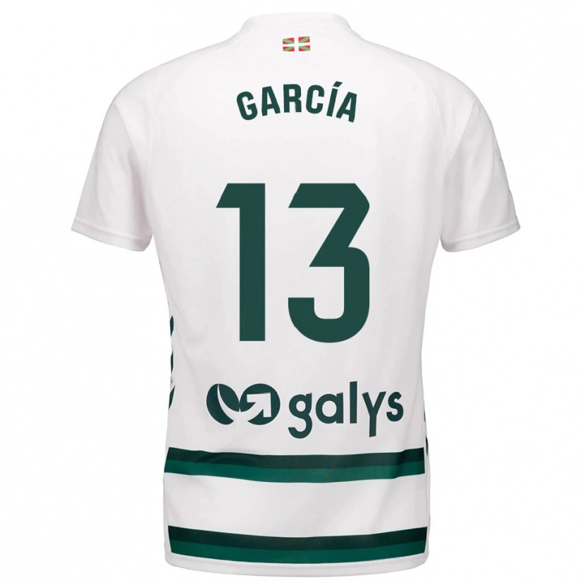 Danxen Bambino Maglia Jon García #13 Bianco Verde Kit Gara Away 2025/26 Maglietta