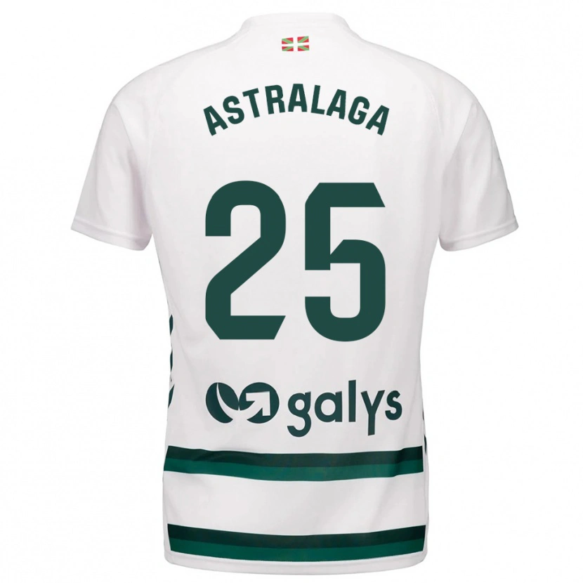 Danxen Bambino Maglia Eunate Astralaga Aranguren #25 Bianco Verde Kit Gara Away 2025/26 Maglietta