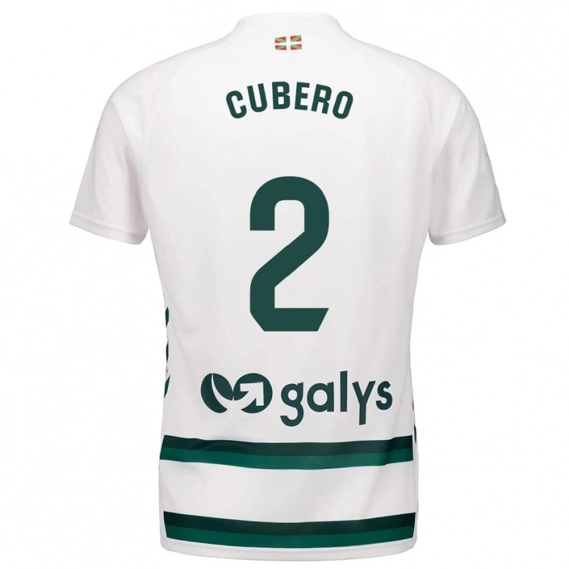 Danxen Bambino Maglia Sergio Cubero #2 Bianco Verde Kit Gara Away 2025/26 Maglietta