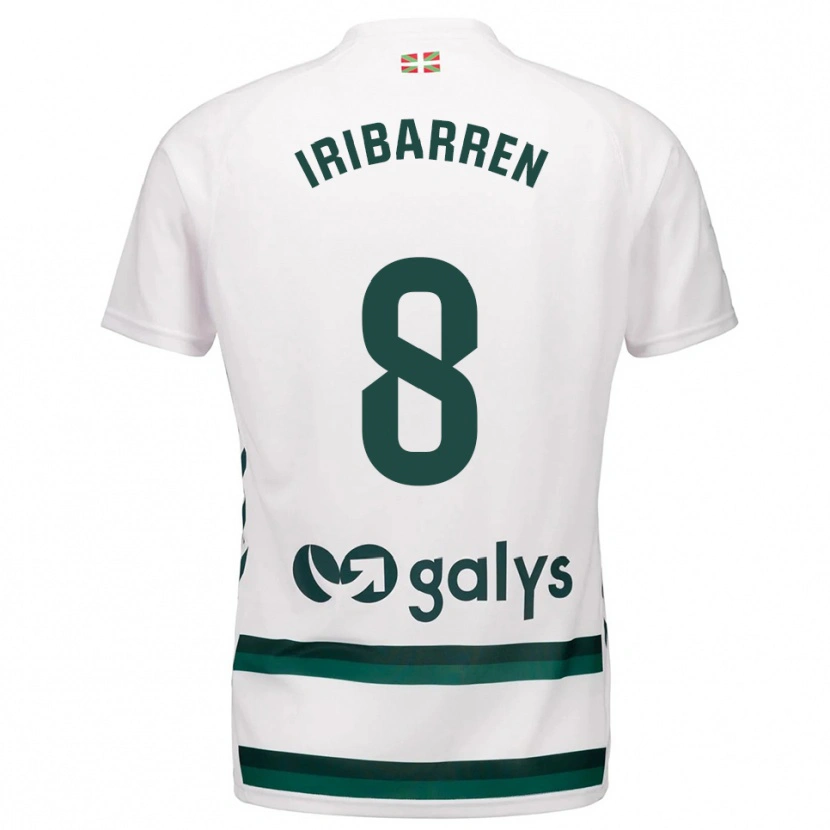 Danxen Bambino Maglia Amaia Iribarren Arteta #8 Bianco Verde Kit Gara Away 2025/26 Maglietta