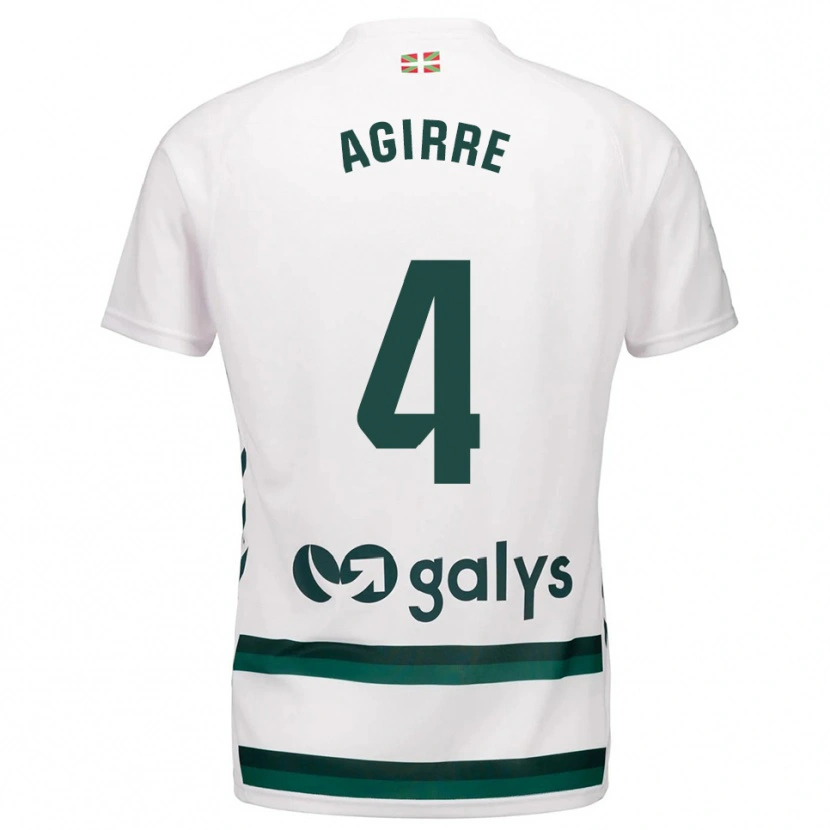 Danxen Bambino Maglia Julen Agirre #4 Bianco Verde Kit Gara Away 2025/26 Maglietta