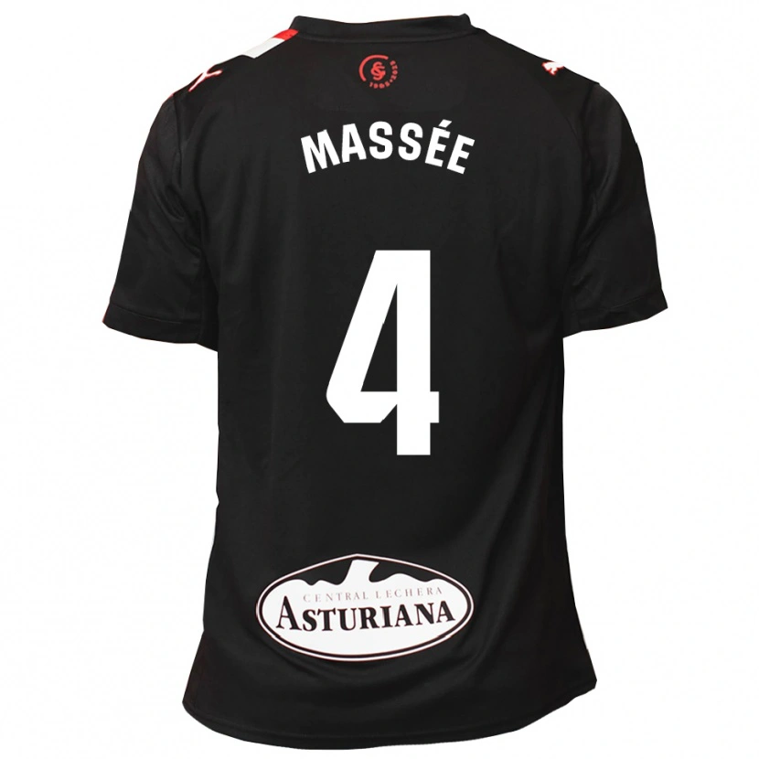 Danxen Bambino Maglia Gibril Massée #4 Nero Bianco Kit Gara Away 2025/26 Maglietta