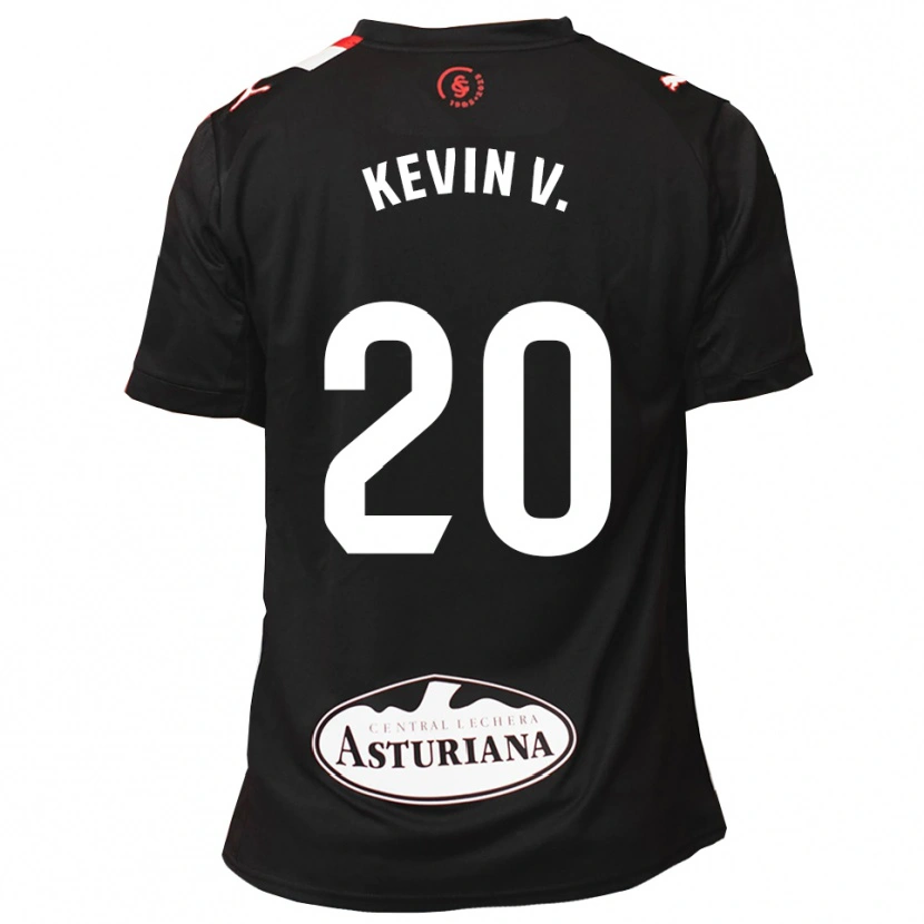 Danxen Bambino Maglia Kevin Vázquez #20 Nero Bianco Kit Gara Away 2025/26 Maglietta