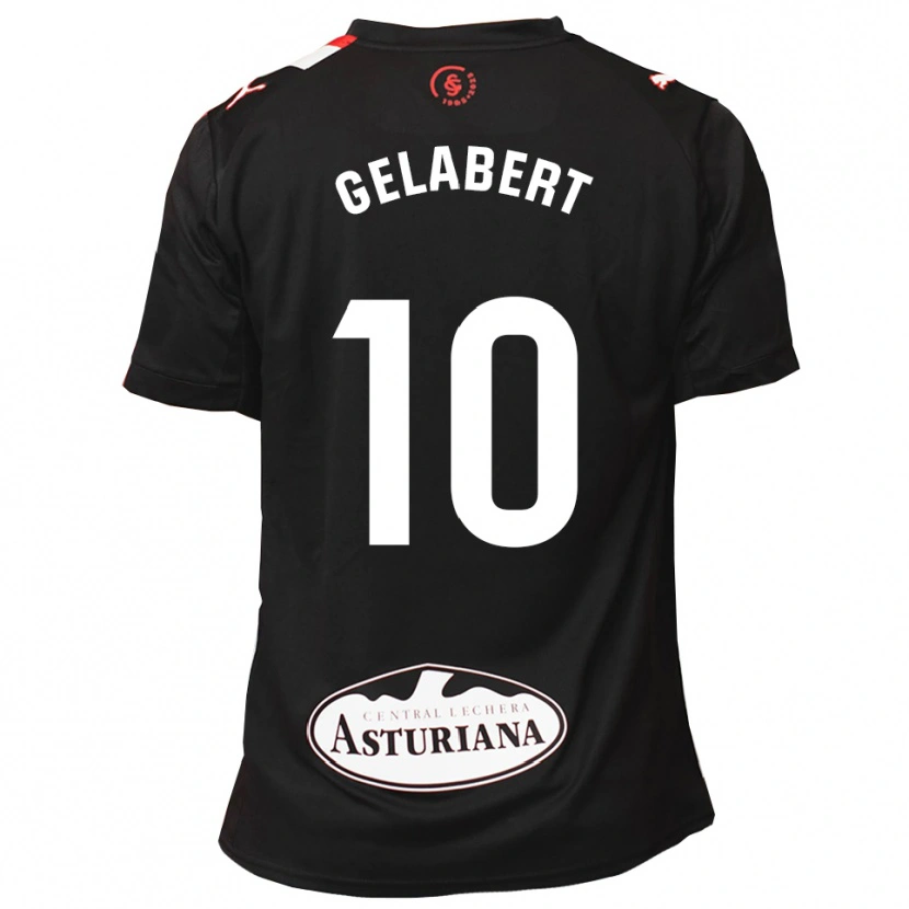 Danxen Bambino Maglia César Gelabert #10 Nero Bianco Kit Gara Away 2025/26 Maglietta