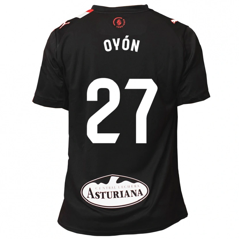 Danxen Bambino Maglia Álex Oyón #27 Nero Bianco Kit Gara Away 2025/26 Maglietta