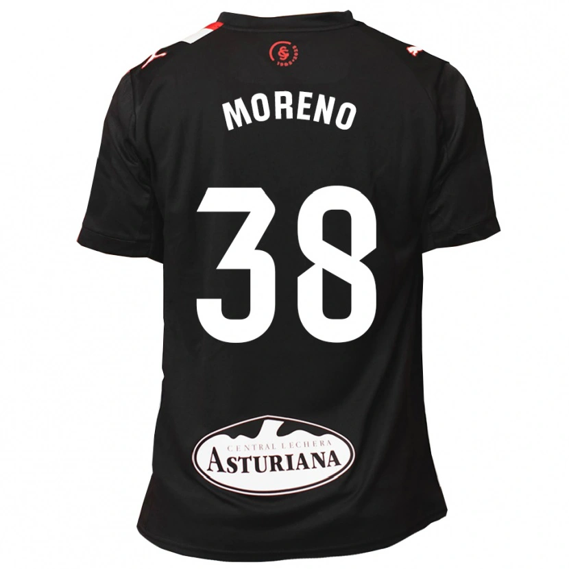 Danxen Bambino Maglia Gerard Moreno #38 Nero Bianco Kit Gara Away 2025/26 Maglietta