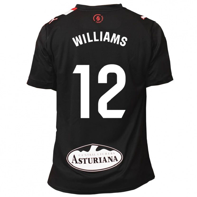 Danxen Bambino Maglia Aaron Williams #12 Nero Bianco Kit Gara Away 2025/26 Maglietta