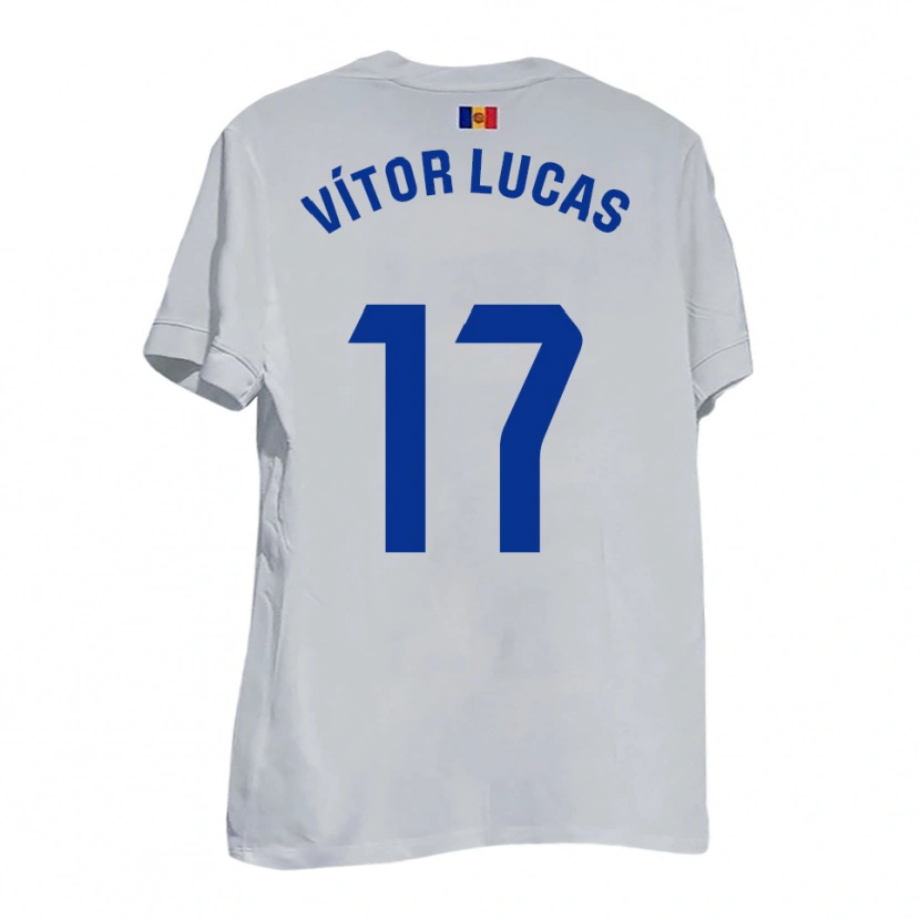 Danxen Bambino Maglia Bruno Vítor Lucas #17 Bianco Blu Giallo Kit Gara Away 2025/26 Maglietta