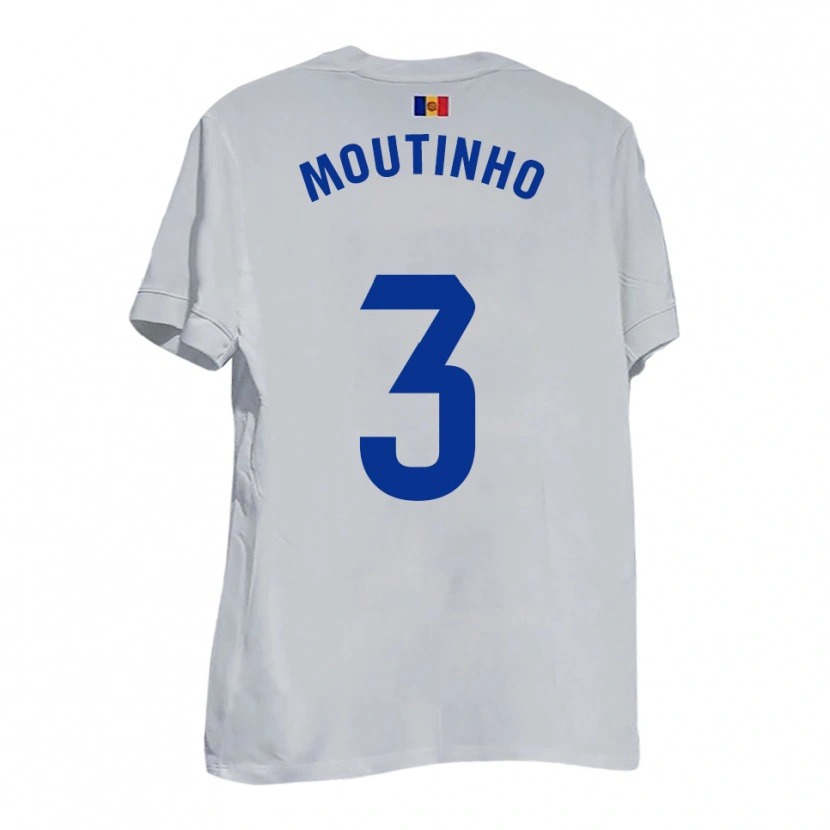 Danxen Bambino Maglia Joel Moutinho #3 Bianco Blu Giallo Kit Gara Away 2025/26 Maglietta