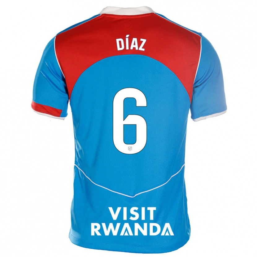 Danxen Bambino Maglia Javier Díaz #6 Blu Bianco Kit Gara Third 2025/26 Maglietta