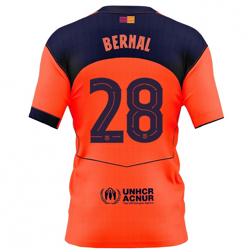 Danxen Bambino Maglia Marc Bernal #28 Arancione Blu Scuro Kit Gara Third 2025/26 Maglietta
