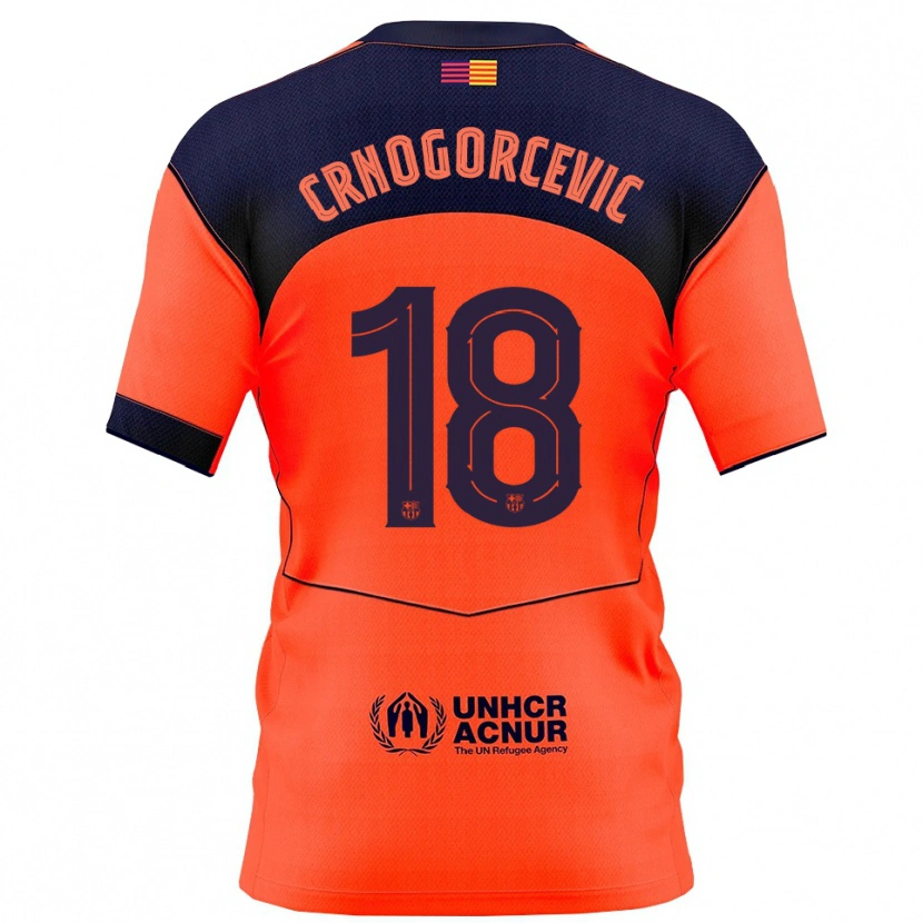 Danxen Bambino Maglia Ana-Maria Crnogorcevic #18 Arancione Blu Scuro Kit Gara Third 2025/26 Maglietta